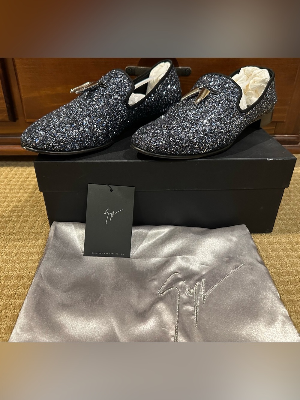 Giuseppe Zanotti Men’s  Glitter Tassel Slip-Ons 12M